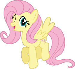 Size: 10570x9732 | Tagged: safe, artist:firesidearmy46231, derpibooru import, fluttershy, pegasus, pony, alternate hairstyle, cute, female, flying, g4.5 to g4, looking at you, mare, one eye closed, open mouth, shyabetes, simple background, solo, transparent background, vector, wink, winking at you