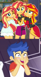 Size: 692x1299 | Tagged: safe, artist:3d4d, artist:orin331, derpibooru import, flash sentry, sunset shimmer, equestria girls, female, flashimmer, male, shipping, shipping domino, straight