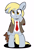 Size: 2696x4000 | Tagged: safe, artist:partylikeanartist, derpibooru import, derpy hooves, pony, bipedal, clothes, crossover, elbow pads, jacket, looking at you, mole, mr bean, necktie, simple background, solo, suit, teddy bear, tweed jacket, white background