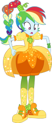 Size: 1409x3295 | Tagged: safe, artist:dupontsimon, derpibooru import, rainbow dash, equestria girls, equestria girls series, holidays unwrapped, spoiler:eqg series (season 2), clothes, converse, cornucopia costumes, dress, female, o come all ye squashful, shoes, simple background, solo, transparent background, vector