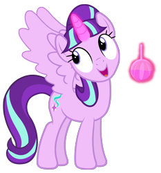 Size: 4383x4696 | Tagged: safe, artist:estories, artist:laszlvfx, artist:slb94, derpibooru import, edit, starlight glimmer, alicorn, pony, alicornified, cute, female, glowing horn, happy, high res, horn, levitation, looking back, magic, mare, potion, race swap, simple background, smiling, solo, solo female, starlicorn, telekinesis, transparent background, vector, vector edit, xk-class end-of-the-world scenario