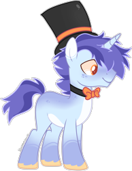 Size: 2752x3544 | Tagged: safe, artist:kurosawakuro, derpibooru import, oc, pony, unicorn, bowtie, hat, male, simple background, solo, stallion, top hat, transparent background