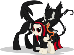 Size: 1280x959 | Tagged: safe, artist:mlp-trailgrazer, derpibooru import, oc, oc:midnight sonata, pegasus, pony, female, mare, not blackjack, simple background, solo, transparent background, venom