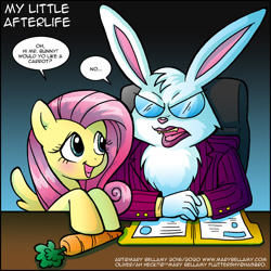 Size: 800x800 | Tagged: safe, artist:marybellamy, derpibooru import, fluttershy, pegasus, pony, rabbit, ahheck, animal, carrot, crossover, food, zorilita