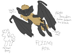 Size: 934x714 | Tagged: safe, artist:tilling-tan, derpibooru import, oc, oc only, oc:flying fox, bat pony, flying fox, solo, text