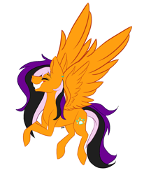 Size: 1579x1831 | Tagged: safe, artist:toptian, derpibooru import, oc, oc only, pegasus, pony, eyes closed, grin, pegasus oc, simple background, smiling, solo, white background, wings