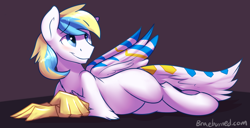 Size: 3266x1670 | Tagged: safe, artist:braeburned, derpibooru import, oc, oc only, oc:cirrus sky, hippogriff, blushing, claws, cute, deleted from derpibooru, folded wings, solo, talons, wings