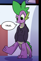 Size: 1111x1658 | Tagged: safe, artist:braeburned, derpibooru import, spike, dragon, pony, comic:comic relief, cropped, cute, deleted from derpibooru, reaction image, saddle up 2: creature comforts, spikabetes