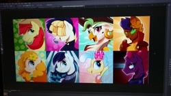 Size: 2048x1152 | Tagged: safe, artist:braeburned, derpibooru import, bright mac, capper dapperpaws, captain celaeno, coloratura, fizzlepop berrytwist, pear butter, princess skystar, songbird serenade, tempest shadow, abyssinian, anthro, pony, seapony (g4), my little pony: the movie, the perfect pear, anthro with ponies, brightbutter, deleted from derpibooru, explicit source, female, male, meta, shipping, sia (singer), straight, twitter, wip