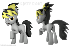 Size: 1100x714 | Tagged: safe, artist:batponyecho, derpibooru import, oc, oc only, oc:sparc, pony, unicorn, vampire, vampony, 3d, butt, horn, male, plot, simple background, solo, source filmmaker, tail, white background