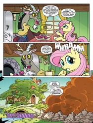 Size: 768x1024 | Tagged: safe, artist:tonyfleecs, derpibooru import, idw, discord, fluttershy, pegasus, pony, spoiler:comic, spoiler:friendship in disguise03, preview