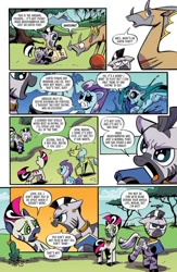 Size: 499x767 | Tagged: safe, artist:andypriceart, derpibooru import, idw, cactus rose, crystal (character), dust devil (idw), marini, medley brook, zecora, spoiler:comic, spoiler:comic90, ball, preview, season 10