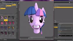 Size: 1920x1080 | Tagged: safe, derpibooru import, screencap, twilight sparkle, anthro, pony, unicorn, 3d, daz studio, expression, nvidia iray, render, scary face, solo, wip