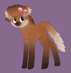 Size: 643x661 | Tagged: safe, artist:tilling-tan, derpibooru import, oc, oc only, bow, hair bow, maned wolf pony, tongue out