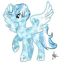 Size: 2449x2449 | Tagged: safe, artist:oceanhorse00, derpibooru import, oc, oc only, oc:blayze, alicorn, crystal pony, alicorn oc, crystal alicorn, crystallized, horn, male, simple background, solo, transparent background, vector, wings