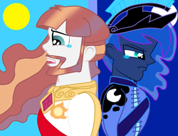 Size: 2795x2145 | Tagged: safe, artist:chucknorristellsjoke, derpibooru import, prince artemis, prince solaris, princess celestia, princess luna, equestria girls, crying, equestria guys, moon, royal brothers, rule 63, sun