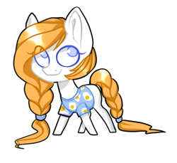 Size: 1408x1288 | Tagged: safe, artist:helemaranth, derpibooru import, oc, oc only, oc:mia, earth pony, pony, braid, braided tail, clothes, earth pony oc, simple background, smiling, solo, transparent background