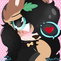 Size: 400x400 | Tagged: safe, artist:finnythewolfie, artist:wulfieshydev, derpibooru import, oc, oc only, cute, fluffy, icon commission, pony mix, smiling