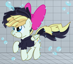 Size: 2500x2200 | Tagged: safe, artist:bladedragoon7575, derpibooru import, songbird serenade, pegasus, pony, my little pony: the movie, bow, bubble, female, hair bow, holding breath, mare, solo, swimming pool, underwater