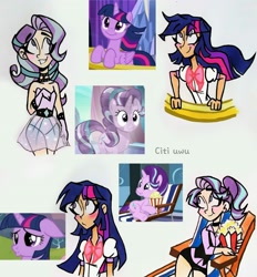 Size: 2472x2662 | Tagged: safe, artist:citi, derpibooru import, screencap, starlight glimmer, twilight sparkle, twilight sparkle (alicorn), alicorn, crystal pony, human, the crystalling, crystallized, eating, food, humanized, popcorn, scene interpretation, screencap reference