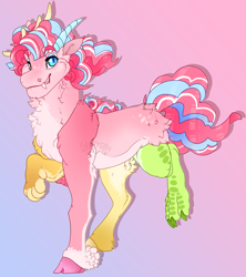 Size: 2103x2368 | Tagged: safe, artist:seffiron, derpibooru import, oc, oc:confetti chaos, draconequus, interspecies offspring, male, offspring, parent:discord, parent:pinkie pie, parents:discopie, solo