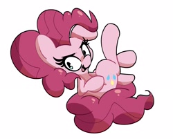 Size: 2449x1967 | Tagged: safe, artist:kindakismet, derpibooru import, pinkie pie, earth pony, pony, female, mare, open mouth, simple background, solo, white background