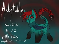 Size: 700x525 | Tagged: safe, artist:zobaloba, derpibooru import, oc, oc only, bat pony, original species, pony, adoptable, auction, auction open, augmented tail, forked tongue, smiling, solo, tail mouth, tongue out