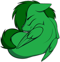 Size: 621x640 | Tagged: safe, artist:notetaker, derpibooru import, oc, oc only, oc:thundercloud, pegasus, pony, :<, curled up, male, simple background, sleeping, solo, transparent background