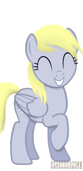 Size: 965x1984 | Tagged: safe, artist:indonesiarailroadpht, derpibooru import, derpy hooves, pegasus, pony, eyes closed, simple background, smiling, transparent background, watermark