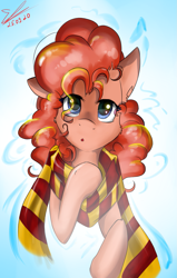 Size: 1029x1620 | Tagged: safe, alternate version, artist:yuris, derpibooru import, pony, clothes, gryffindor, gryffindor scarf, hermione granger, ponified, scarf, solo