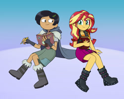 Size: 1500x1200 | Tagged: safe, artist:mew-me, derpibooru import, sunset shimmer, equestria girls, amphibia, female, marcy wu, sunset's journal