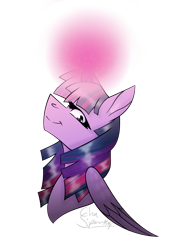 Size: 1100x1600 | Tagged: safe, artist:chu-and-sparky-127, derpibooru import, twilight sparkle, twilight sparkle (alicorn), alicorn, pony, busts, female, glowing horn, horn, mare, signature, simple background, smiling, solo, transparent background