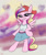 Size: 3500x4200 | Tagged: safe, artist:littlenaughtypony, derpibooru import, princess cadance, alicorn, pegasus, pony, 90s grunge fluttershy, belly button, bipedal, cap, clothes, hat, imitation, looking at you, skirt, teen princess cadance