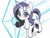 Size: 2048x1536 | Tagged: safe, artist:alcor, derpibooru import, rarity, pony, unicorn, blushing, cheek fluff, chest fluff, cutie mark background, ear fluff, female, hoof fluff, looking at you, looking up, looking up at you, mare, raised hoof, smiling, solo, standing, stray strand, three quarter view