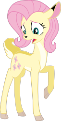 Size: 1672x3293 | Tagged: safe, artist:dupontsimon, derpibooru import, fluttershy, deer, fanfic:magic show of friendship, equestria girls, deerified, fanfic art, flutterdeer, open mouth, simple background, solo, species swap, transformation, transparent background, vector