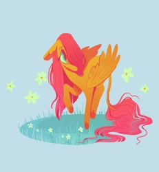 Size: 1506x1628 | Tagged: safe, artist:astro_eden, derpibooru import, fluttershy, pegasus, pony, leonine tail, solo