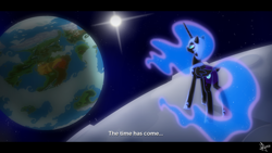 Size: 1920x1080 | Tagged: safe, artist:whitequartztheartist, derpibooru import, nightmare moon, canterlot, day, equestria, moon, night, space, sun