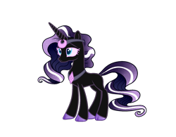 Size: 1636x1278 | Tagged: safe, artist:angei-bites, derpibooru import, oc, oc:space cadet, pony, unicorn, offspring, parent:nightmare rarity, parent:tantabus, simple background, solo, transparent background