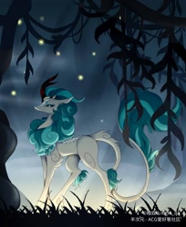 Size: 1626x1996 | Tagged: safe, artist:暗奴＆night_qq, derpibooru import, rain shine, kirin, sounds of silence, cloven hooves, female, leonine tail, solo, unshorn fetlocks