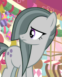 Size: 640x800 | Tagged: safe, edited screencap, editor:hotkinkajou, screencap, marble pie, earth pony, human, best gift ever, animated, cropped, cute, cutie mark, disembodied hand, gif, giggling, grin, hair over one eye, head pat, laughing, marblebetes, mare, petting, smiling, solo focus