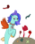 Size: 2354x2991 | Tagged: safe, artist:supahdonarudo, derpibooru import, oc, oc only, oc:sea lilly, anomalocaris, seapony (g4), ammonite, camera, crinoid, jewelry, necklace, shell, simple background, starfish, transparent background, trilobite