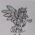 Size: 2229x2229 | Tagged: safe, artist:drheartdoodles, derpibooru import, oc, oc only, oc:helios, griffon, angry, caw, flexing, solo, spread wings, standing, traditional art, wings