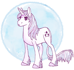 Size: 900x850 | Tagged: safe, artist:lanku, derpibooru import, oc, oc only, oc:trinity, classical unicorn, unicorn, cloven hooves, leonine tail, simple background, solo, transparent background, unshorn fetlocks