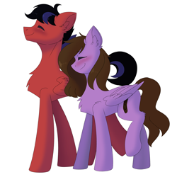 Size: 2222x2222 | Tagged: safe, artist:itazurana, derpibooru import, oc, oc only, oc:luckyshot, oc:scribble draws, pegasus, pony, luckyscribble, simple background, transparent background