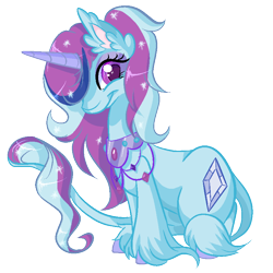 Size: 800x800 | Tagged: safe, artist:paintsplatter, derpibooru import, oc, oc only, oc:diamond gem, classical unicorn, unicorn, cloven hooves, leonine tail, simple background, sitting, solo, transparent background, unshorn fetlocks