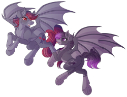 Size: 6752x5168 | Tagged: safe, artist:amazing-artsong, derpibooru import, oc, oc only, oc:flip trick, oc:hartstring, bat pony, pony, absurd resolution, female, mare, simple background, transparent background