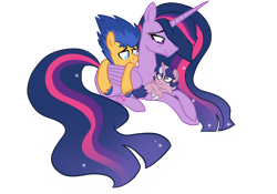 Size: 2388x1668 | Tagged: safe, artist:chelseawest, derpibooru import, flash sentry, princess twilight 2.0, twilight sparkle, twilight sparkle (alicorn), oc, oc:velvet sky, alicorn, pony, the last problem, baby, baby pony, female, flashlight, lying down, male, offspring, parent:flash sentry, parent:twilight sparkle, parents:flashlight, prone, shipping, simple background, straight, transparent background