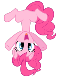 Size: 1920x2480 | Tagged: safe, artist:stellardust, derpibooru exclusive, derpibooru import, pinkie pie, earth pony, pony, the best night ever, .svg available, female, looking at you, mare, open mouth, simple background, smiling, solo, svg, transparent background, upside down, vector