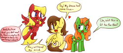 Size: 1024x448 | Tagged: safe, artist:ameliayap, derpibooru import, pegasus, pony, unicorn, alex (totally spies), clover (totally spies), female, ponified, sam (totally spies), simple background, totally spies, transparent background