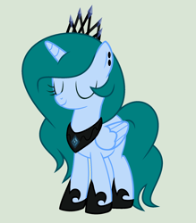 Size: 1729x1970 | Tagged: safe, artist:lominicinfinity, derpibooru import, oc, oc:infinity mi rosalinda, alicorn, pony, crown, female, jewelry, mare, regalia, simple background, solo